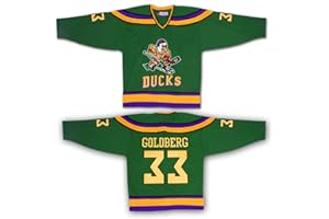 Gmjay Goldberg # 33 Mighty Ducks Hockey sobre Hielo Jersey Película Hockey Verde Letras Cosidas Números S-XXXL,XL