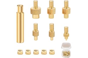 ERZEKRIM 6 Piezas Insertos Roscados para M2 M3 M4 M5 M6 M8 Inserto Roscado, latón Tuercas Impresora 3D, Compatible con Estándar 936, para Accesorios Impresora 3D