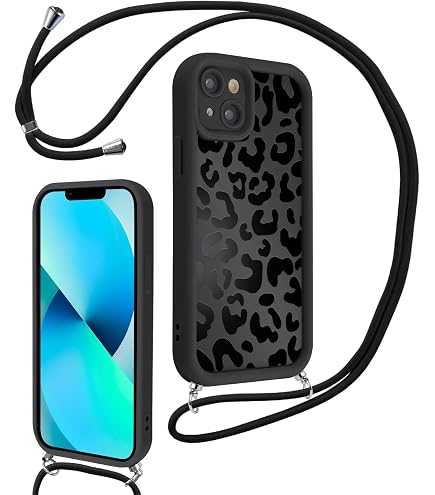 CaseLover Cover Magnetica compatible con iPhone 13 con Cordino, Custodia con Laccio Collana Regolabile Morbida TPU Silicone Case Antiurto Trasparente Protettiva Cover per iPhone 13, Oro Rosa