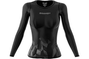 SMMASH Funktionsshirt Damen Kompressionsshirt Sportshirt Langarm Atmungsaktiv Second Skin Technologie Fitness Oberteil Outdoor