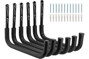 PiPaFox Crochet de kayak de garage robuste, chaque rack de canoë de stockage de garage capacité de 25 kg, crochets de cintre de canoë de 38 cm pour suspendu, échelles, chaises de plage, vélos