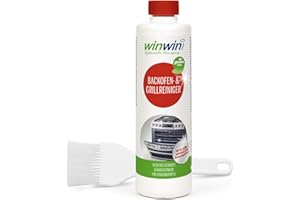 winwinCLEAN GREEN LINE Backofenreiniger & Grillreiniger 500ml + Pinsel I extrem stark I Löst eingebranntes und starke Verschmutzungen I selbstarbeitender Reiniger und Fettlöser