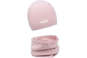 FORUHOO Mädchen Mütze Set mit Schal Kinder Beanie für Herbst Winter Baumwolle 2er