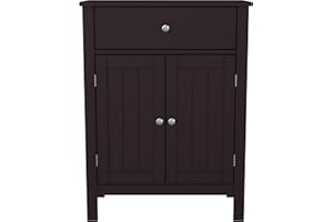 Mevsim Store Mueble de Baño Marrón, Mueble de Suelo con 1 Cajón Grande y Estantes Regulables, Aparador İndependiente para Baño, Zona de Entrada, Salón, 60x30x80,50