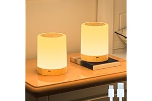TRUMPETS Lámpara de Mesa LED Control Táctil RGB y Blanco Cálido USB Recargable, Luz Nocturna 256 Colores con Timer Sin Cables Ideal para Niños Habitación Cámping Bebé Dormir (2 Piezas | TIPO 2)