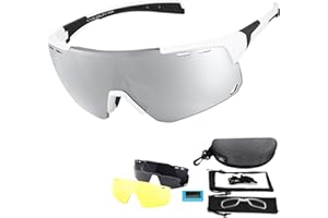 V VILISUN Occhiali Sportivi Polarizzati Protezione UV400 Con 4 Lenti Intercambiabili Occhiali Da Ciclismo Donna Uomo Per Sport All'aria Aperta Corsa Pesca Golf