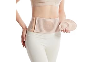 HEERTEEAJ Umbilical hernia belt for men and women - Hernia support for men with compression pad (inguinal, femoral, incisional) - Abdominal binder post surgery and postpartum (S/M)