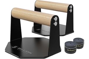 ‎5BILLION FITNESS 5BILLION Liegestützgriffe Push Up Bars Stand - Home Gym Übung Trainieren Ausbildung - Gut für Deine Muskel-Ups & Klimmzüge - Schaumgriff (schwarz) (Eisen + Holz)