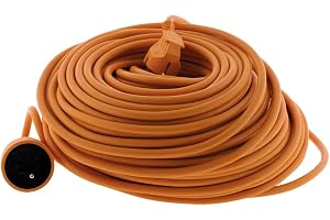 Zenitech - Förlängningskabel för trädgården, 16 A, HO5VV-F 3G1,5 2P + jord 45 m – orange – Zenitech