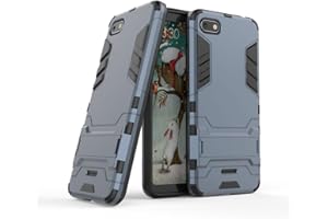 Xiaomi Redmi 6A Funda, CHcase 2in1 Armadura Combinación A Prueba de Choques Heavy Duty Escudo Cáscara Dura PC + Suave TPU Silicona Rubber Case Cover con Soporte para Xiaomi Redmi 6A -Black Plus Gray