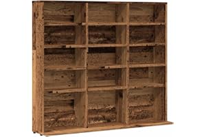 vidaXL Mobile Porta CD Legno Antico 50x33x117,5 cm Legno Multistrato, Mensole, Armadietto, Contenitore