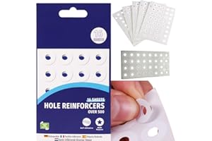 Citystores® White Hole Reinforcers 16 Sheets (500+ Stickers) Self-Adhesive Label Rings for Paper Holes Durable Binder Hole Repair Stickers for Files, Folders & Documents