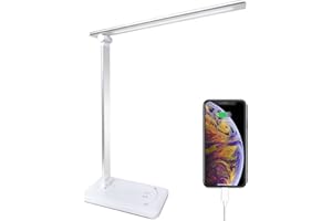 Lámpara Escritorio, USB Flexo LED con 5 Niveles de Brillo y 5 Modos, Temporizador de 30/60min, Cuidado Ojos, Función de Memor