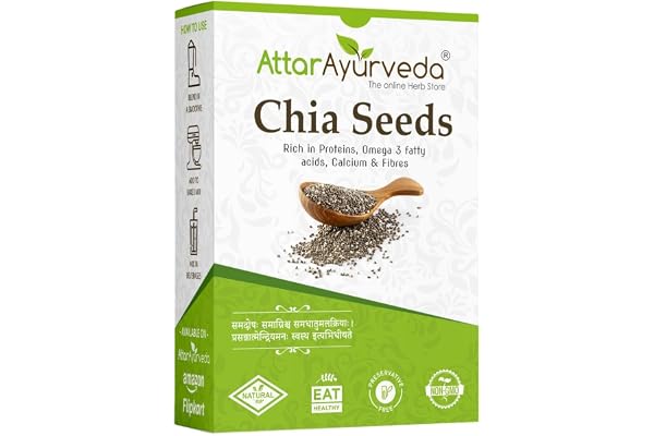 Attar Ayurveda Chia Seeds 250 gm - For Weight Management and Eating Pure and Natural Preservative-free Non-GMO Clean and Sorted Rich in Calcium, Protein, Omega-3 & Fibre