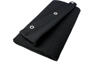 ‎MOLTONMARKT B1 Bühnenmolton konfektioniert – Molton-Vorhang aus Baumwolle, blickdichter Verdunkelungsvorhang mit 16er Ösen, ideal für Film, Foto, Theater und Event – 6 x 4 m, 300g/m2, Schwarz