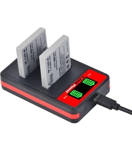 Caricabatterie USB Per Canon NB-4L, Compatibile Con Digital IXUS 30 40 55 60 65 70 75 80 82 I7 IS