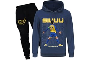 Temolie Kinder Trainingsanzüge Hoodie Joggers Hosen 2-teilige Jungen Mädchen Casual Football Print Kleidung Sweatshirt Sets 4-13 Jahre Trainingsanzug Outfits