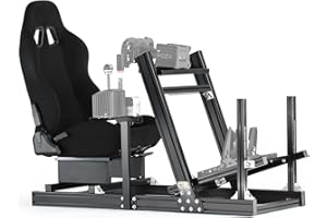 Dardoo G920 F1 Rennsimulator Cockpit mit Sitz, Robustes Profil 4080 Radkäfig Passend für Logitech G923,Thrustmaster Sim Racing Cockpit ohne Lenkrad, Pedal, Handbremse