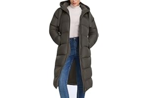 HOTIAN Damen Warm Wintermäntel Lang Parka Steppjacke Reißverschluss Daunenmantel Outdoorjacke Winter Mantel mit Kapuze