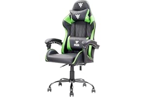 Itek Gaming Chair Rhombus PF10, Cloruro de polivinilo, Negro Y Verde, Normale