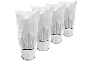 UBJUBT 4PCS Plant Fleece Frost Protection Jackets, 60x80cm Garden Fleece Frost Protection for Plants with Zipper Drawstring, Plant Covers for Potted Plant Winter Plant Protection (60x80cm/4PCS)