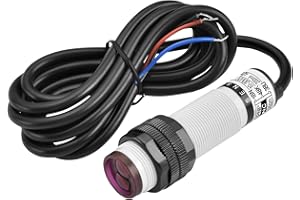 Heschen Interruttore di prossimità fotoelettrico a infrarossi a colonna M18, tipo di riflessione diffusa, E3F-DS30P2, distanza di rilevamento 10-30CM, 10-30VDC 200mA, PNP normalmente chiuso, 3 fili