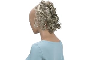 CAISHA by PRETTYSHOP Parrucchino Scrunchie Updo Acconciature Voluminoso Ricci Disordinato Bun Biondo Naturale Con Riflessi G25L