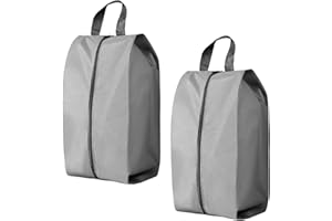 TEUENA 2 Stück Schuhbeutel Reise, 39cm Groß Schuhtasche Koffer Wasserfeste, Schuhtaschen Schmutzabweisender Schuhsack Tasche für Schuhe, Urlaub Shoe Bag Tasche zur Trennung von Schuhen Kleidung (Grau)