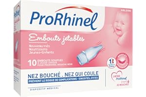 Prorhinel Embouts Jetables Mouche Bébé x10, Embouts Souples, Pour Nez Bouché et Qui Coule, Doux Hygiénique, Fabriqué en France