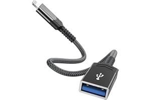 AMZTOP Lightning auf USB Adapter für iPhone, [MFi-Zertifiziert] USB 3.0 OTG Kamera Kabeladapter,Unterstützung Kartenleser, USB Stick, Tastatur, Maus, Hub, MIDI, Game-Controller Kartenleser,iOS-Schwarz