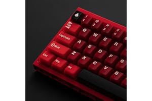 ‎SUMGSN 164 Keys Red Translucent Keycaps PBT Doubleshot Keycaps Set Fit for 61/64/87/104/108 Cherry Mx Switch Mechanical Keyboard