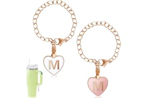 TDONE 2pcs Letter Charm Accessories for Stanley Cup, Initial Letter Personalized Name ID Handle Chain for Stanley Tumblers