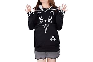 besbomig Kapuzenpullover Damen mit Katzen Großen Tasche, Pulli mit Katzentasche Katzenpullover Hoodie Damen, Super Weich Bequem Pullover mit Hundetasche Sweatshirt für Herbst Winter
