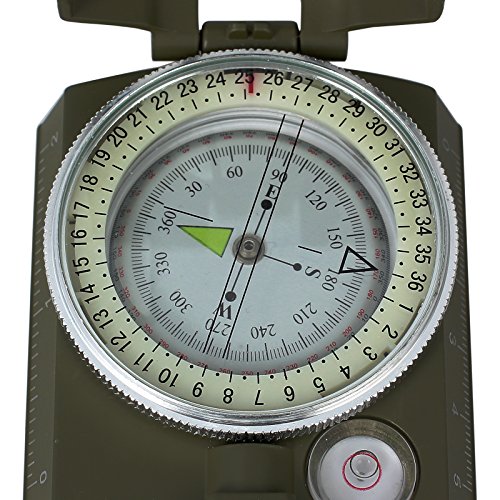 Proster Militär Marschkompass Professioneller Taschenkompass Peilkompass Kompass Compass mit Klinometer Tragschlaufe Tasche für Jagd Wandern und Aktivitäten im Freien - 3