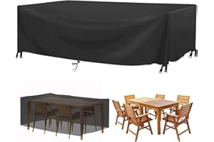 Flyace Abdeckung für Gartenmöbel Wasserdicht Multi Größe Abdeckplane Gartenmöbel 600D Schutzhülle Gartenmöbel Terrasse Gartenmöbel Abdeckungen für Gartenmöbel Sets Tische und Stühle 150x110x100cm