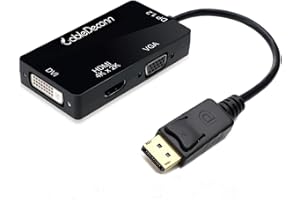 CableDeconn DisplayPort 1.2 to HDMI 4K DVI VGA 3 in 1 Multi-Function Cable Adapter Converter …