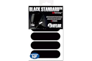VFLUO - Kit 4 Bandes Stickers Noirs Rétro Réfléchissants pour Casque Moto - Autocollants Homologués Dimensions FR - Haute Visibilité, Technologie 3M™ - Discret et Design - Adhérence maximale