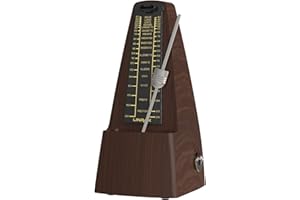 Linrax M2 Mechaniczny Metronom do Fortepian Gitara Basu Ukulele Skrzypce Wiolonczela Bęben Saksofon Trąbka i inne Instrument Muzyczny, Śledź Tempo i Beat, Głośny Dźwięk, Wysoka Precyzja, Ziarno Drewna