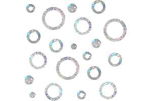 EONBES 90 Pieces Anti-Collision Window Stickers to Prevent Bird Strikes Bird Strike Protection for Windows, Protect Birds from Glass Collision, Ring Style