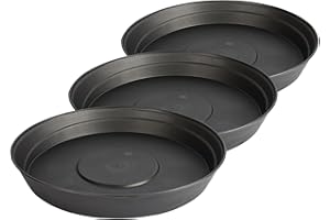 ‎GARRONDA Garronda Untersetzer Blumentopf aus Kunststoff 1 Stück oder 3er Pack Plastik Pflanztopf Pflanzen Untersetzer rund für Pflanztöpfe Set GD-0023 (3 Stück Graphite, ⌀ 16cm H 3cm)