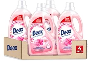 Deox - Ammorbidente Lavatrice, 160 Lavaggi, Capi Morbidi e Profumati, con Tecnologia Antiodore, Fragranza Carezze di Primavera, 2000ml x 4 Confezioni