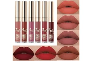 Beauty Glazed 6 sztuk matowych pomadek w płynie, wodoodporny, trwały błyszczyk do ust brązowy