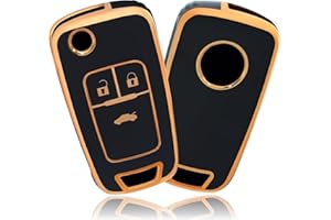 OFFCURVE Couvre Clef Etui a Clef, Étui à Clés TPU Etui Carte Clé Voiture 2/3 Boutons pour Chevrolet Aveo Spark Cruze Prism Opel Vauxhall Adam Cascada Mokka Astra Corsa Insignia Buick Regal Lacrosse