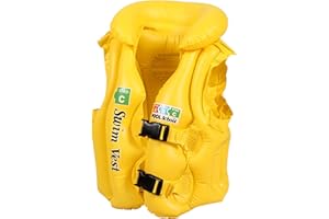 FADCAER Chaleco de natación inflable para niños, chaleco flotante para niños, con protección para la cabeza, chaleco de natación, accesorios de natación, aprendizaje de natación para niños y niñas de 1 a 13