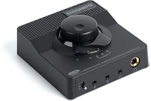 NEOHIPO H1 DAC Amp for Pc,Mini USB Gaming DAC Headphone Amplifier, Mini Hi-Fi Digital-to-Analog Amp, 3.5MM/6.35MM/Mic/EQ Opt/Coa/RCA Outputs with Treble & Bass Switch for PS5/PC/MAC/Computer
