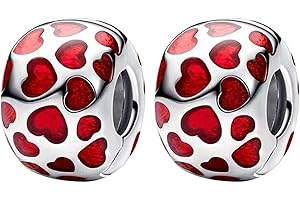 YUMINN Liebe und Herz Charms 925 Sterling Silber für Armbänder und Halsketten Anhänger Perlen Valentinstag Muttertag Schmuck Geschenke für Damen