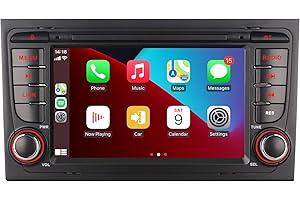 LXKLSZ Samochodowe stereo kompatybilne z bezprzewodowy Carplay/Android Auto dla Audi A4 S4 RS4 2002-2008 z 7-calowym ekranem dotykowym/Bluetooth/Luster Link/FM/AM/USB/Kamera tylna