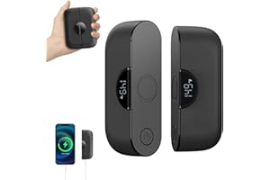 yAyusi Scaldamani Elettrico Magnetico 2 in 1, 9000mAh Scaldamani Ricaricabile Conveniente, Display LED, Riscaldamento Rapido 5 Velocità, Accessorio Essenziale per i Viaggi, Regalo per Uomini e Donne