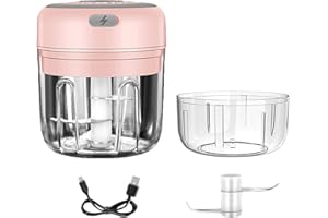 YUSHENG 250 + 100 ml Mini Hachoir à Ail Électrique Chargeur USB Presse-ail Électrique Machine à Ail Électrique Petit Robot Culinaire Pour Aliments Pour Bébé, Poivre Ail Chili Légumes Noix Hachoir/oulin