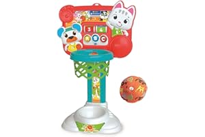 Clementoni Baby - Canestro Mira e Tira, Canestro con Conta Punti Interattivo educativo, Palestrina Interattiva per Bambini di 18+ Mesi, Stimola Lo Sviluppo Sensoriale e Cognitivo, 17546